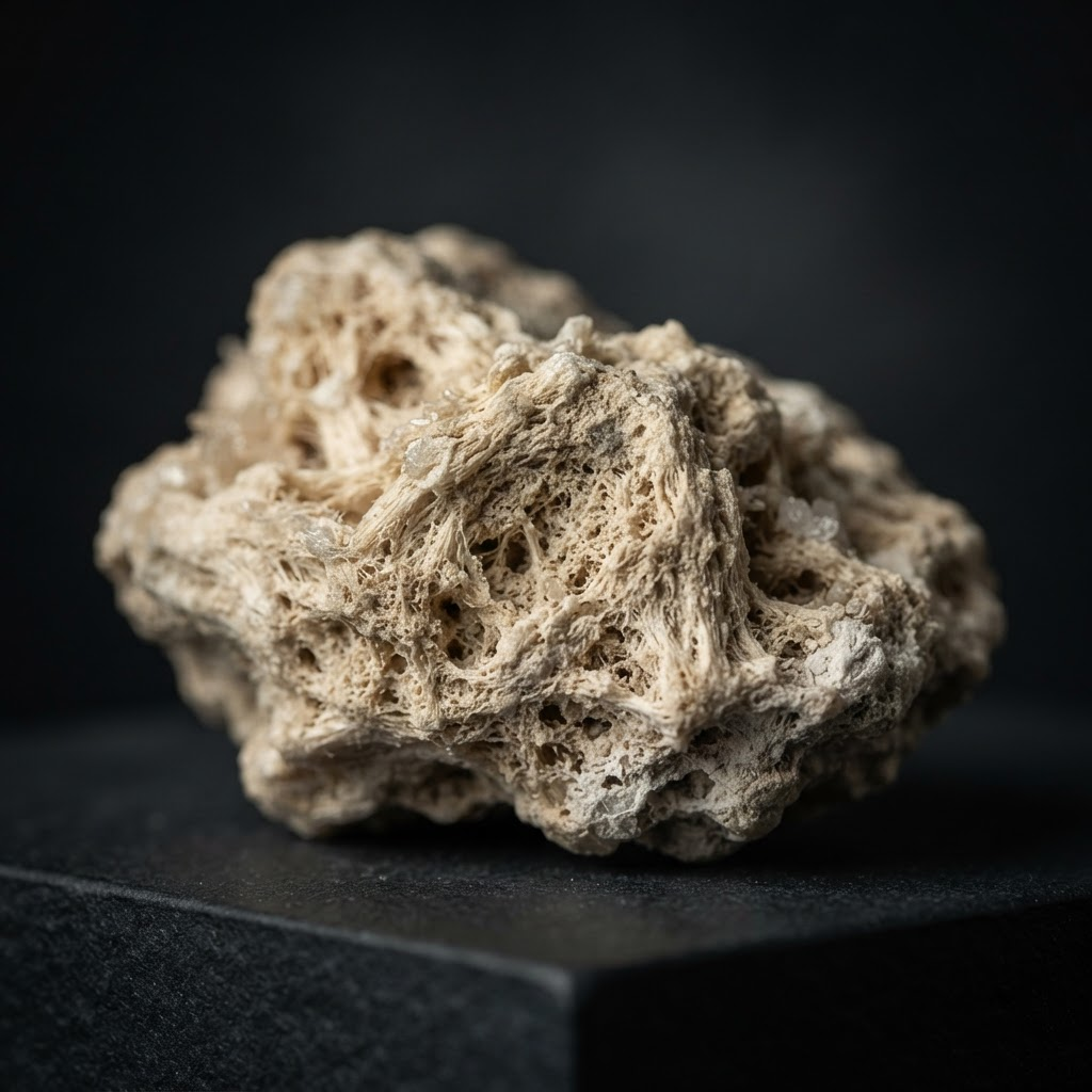 Macro photograph of premium natural Turkish sepiolite mineral