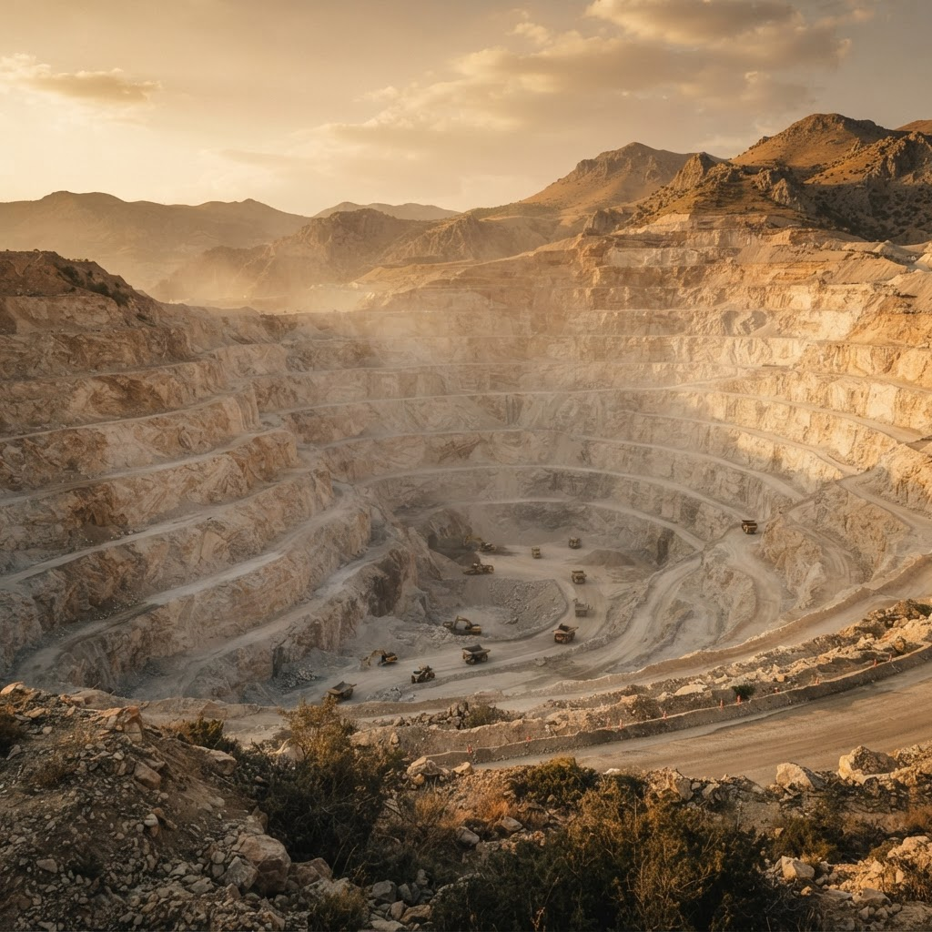 Aerial view of the Anker Mining sepiolite quarry in Türkiye